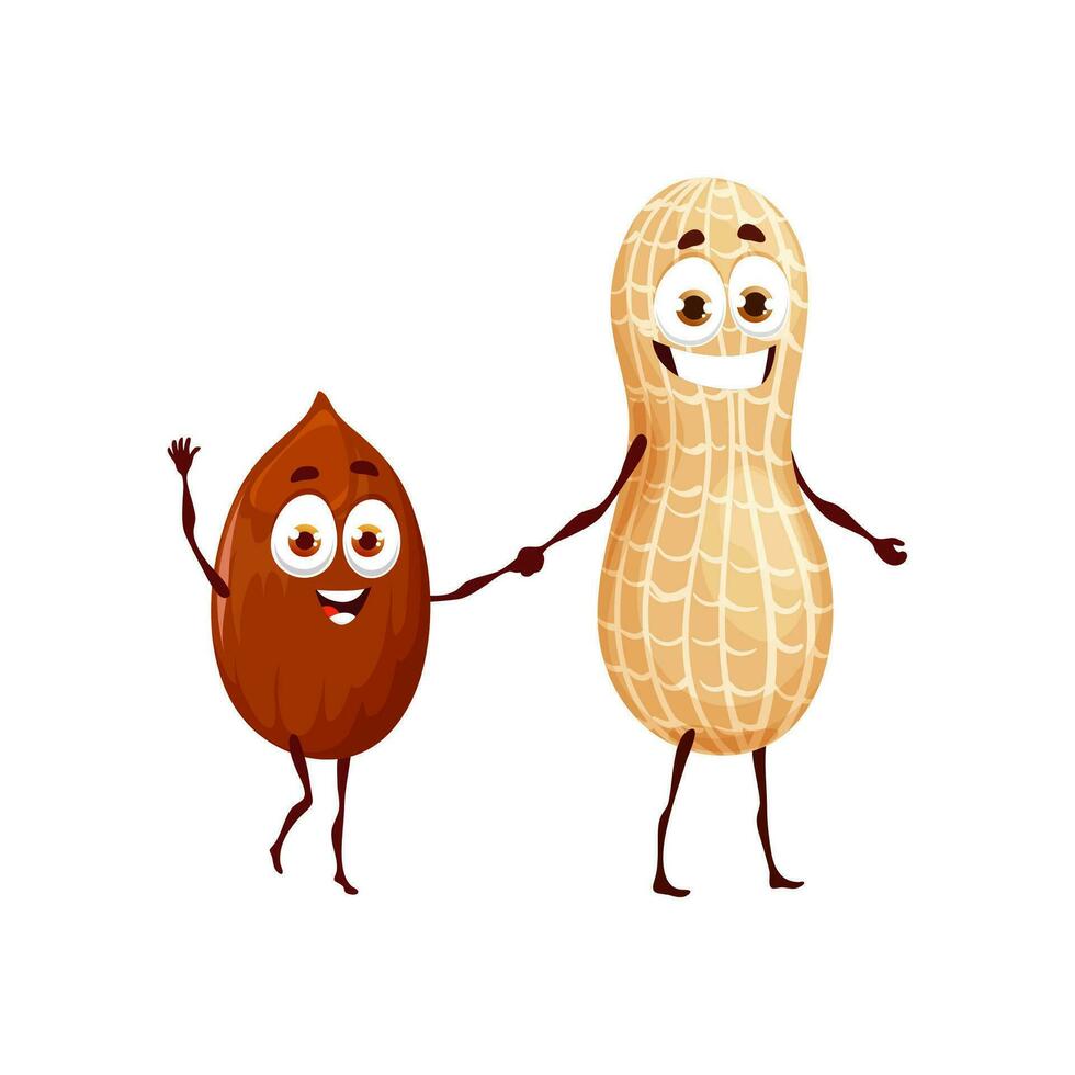 Cartoon peanut keto diet food cute characters vector