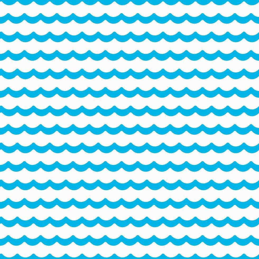 Sea and ocean blue water waves seamless pattern vector