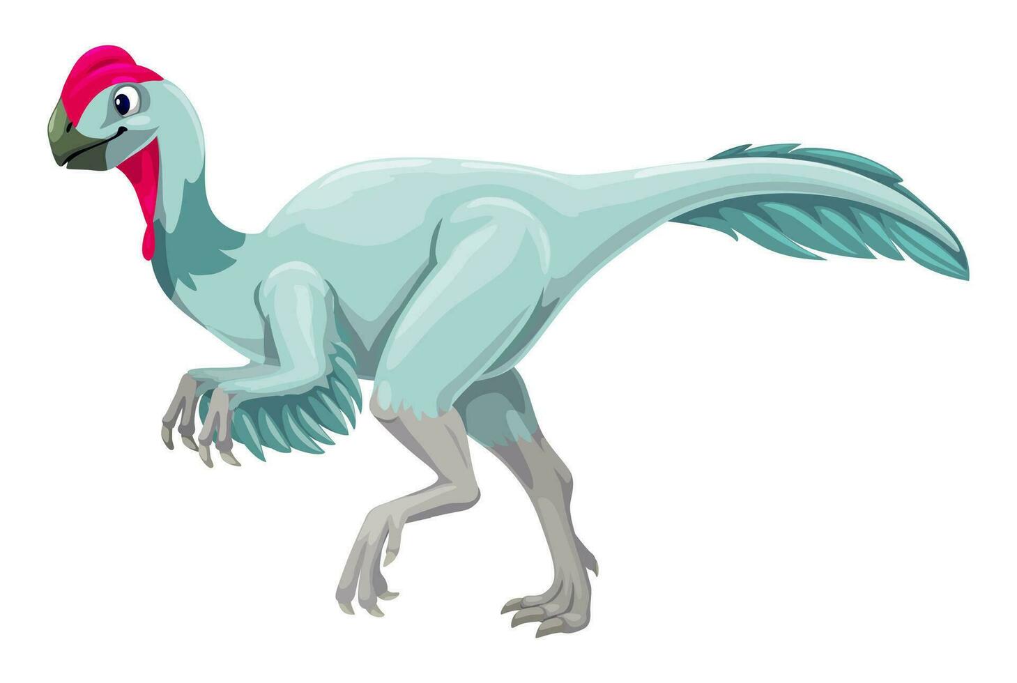 Elmisaurus dinosaur cute cartoon character vector
