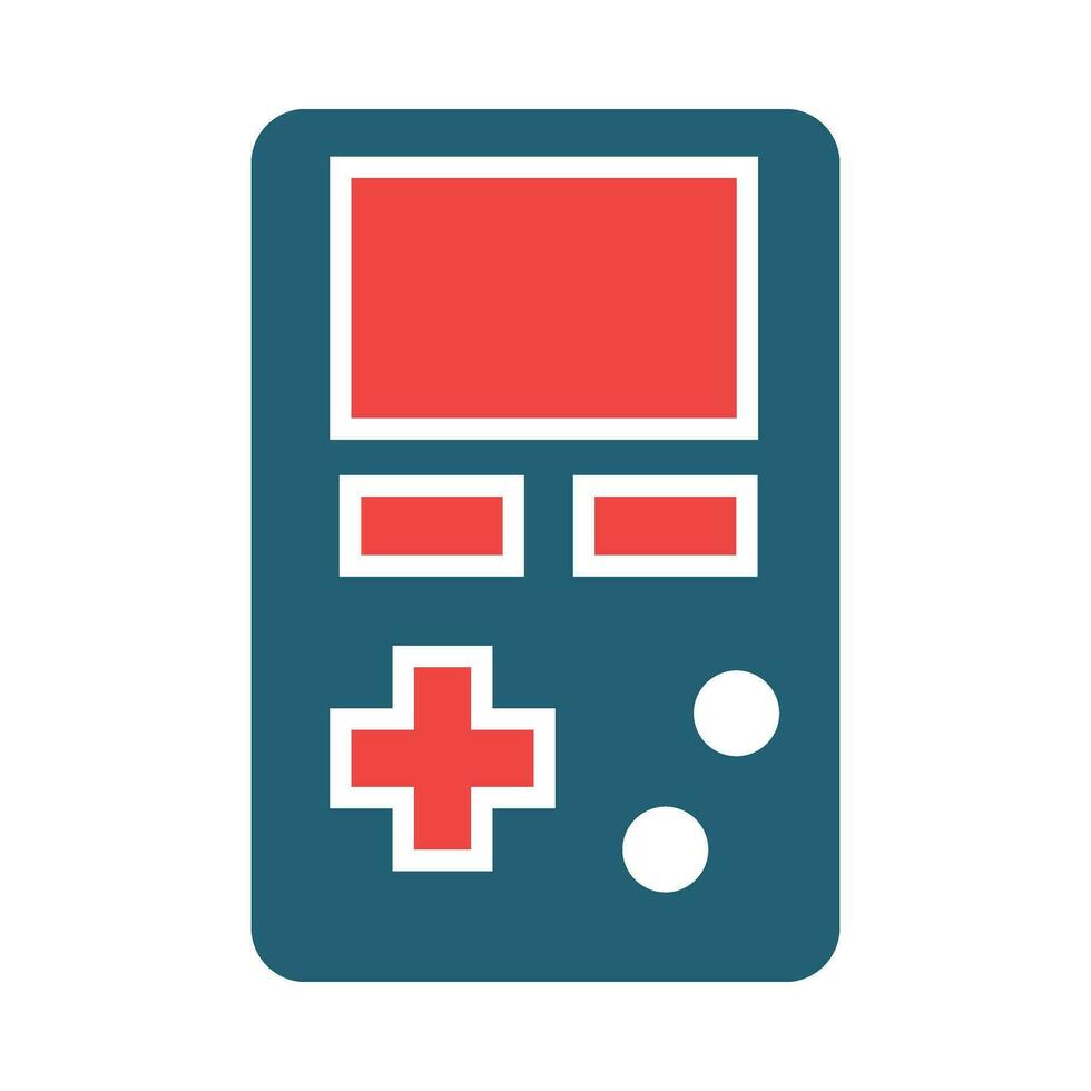 Game Console Glyph Two Color Icon For Personal And Commercial Use. vector