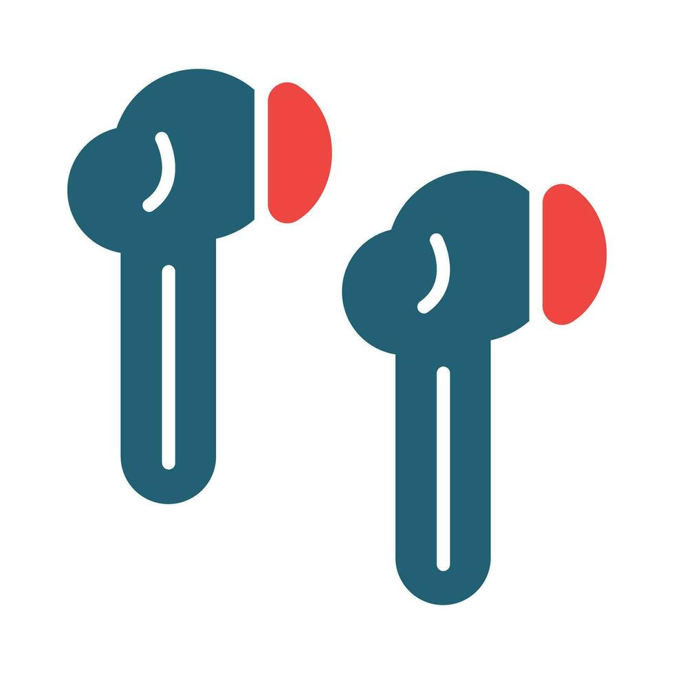 Earbuds Glyph Two Color Icon For Personal And Commercial Use. vector