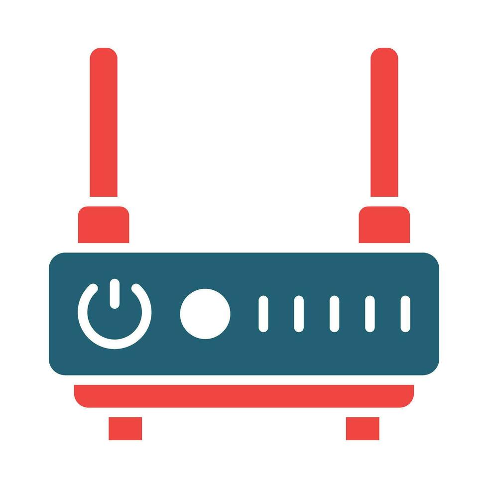 Wifi Router Glyph Two Color Icon For Personal And Commercial Use. vector