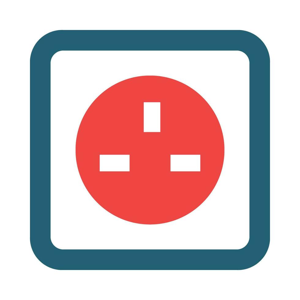 Wall Socket Glyph Two Color Icon For Personal And Commercial Use. vector