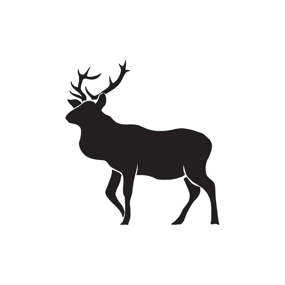 deer vector illustration. Deer Silhouette on White Background. Deer silhouette in the wild. Deer silhouette.