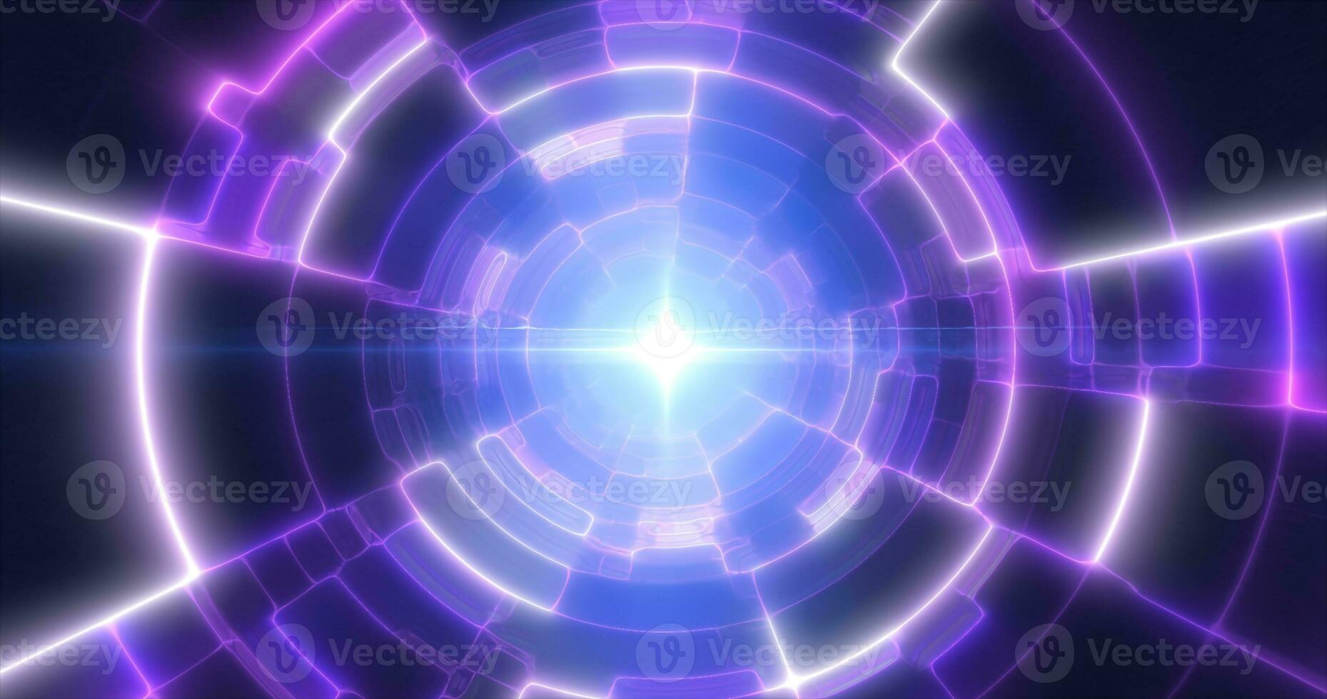 Purple energy tunnel with glowing bright electric magic lines scientific futuristic hi-tech abstract background photo