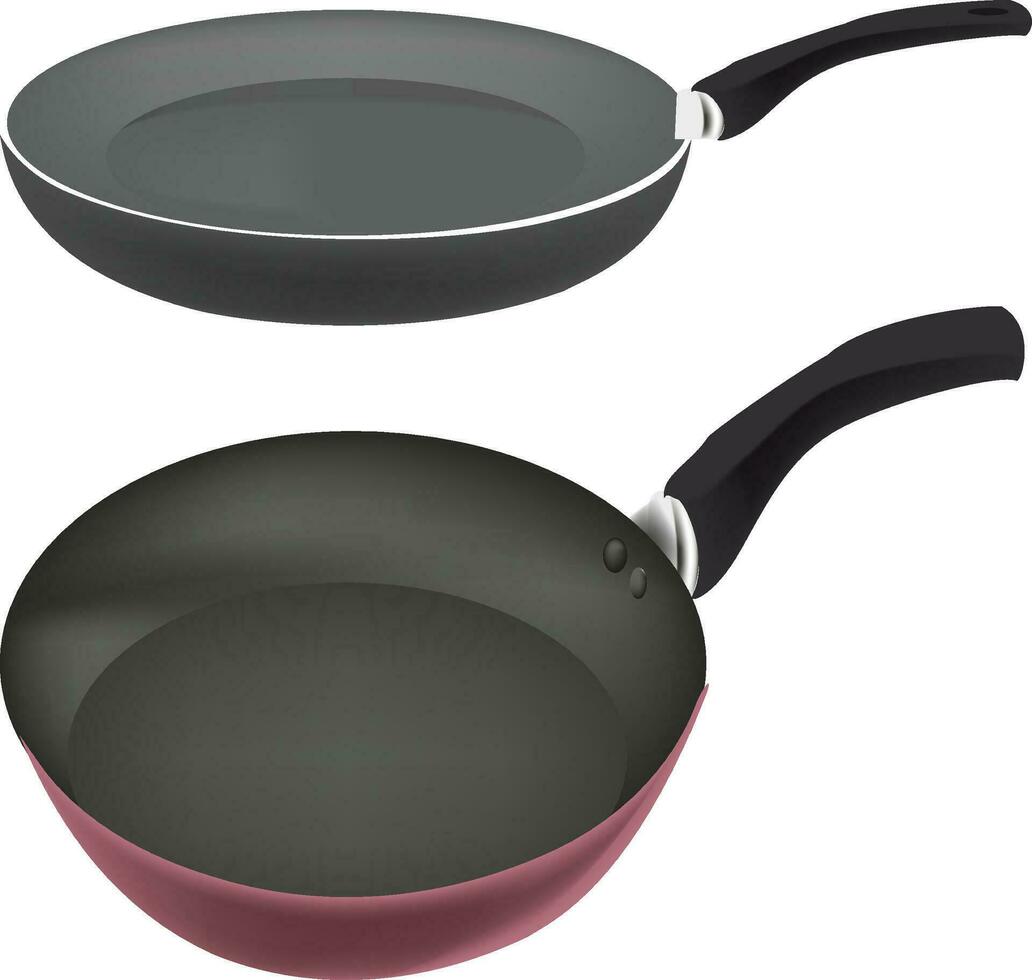 pan frying 3d vector illustratration