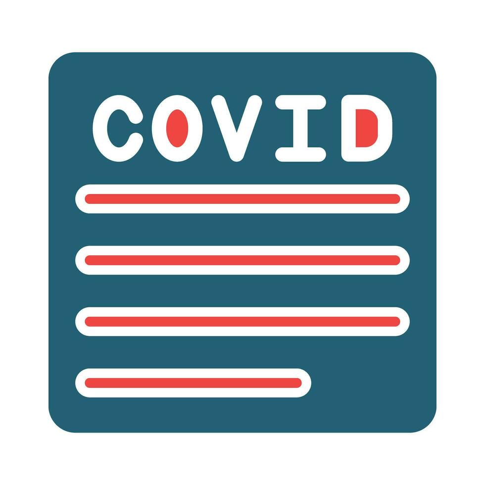 Covid Report Glyph Two Color Icon For Personal And Commercial Use. vector