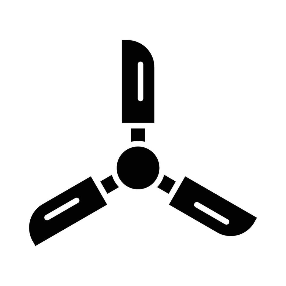 Ceiling Fan Vector Glyph Icon For Personal And Commercial Use.
