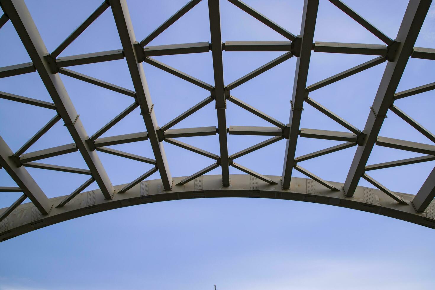 The metal structure design of the Bridge's upper under the blue sky in Bangladesh photo