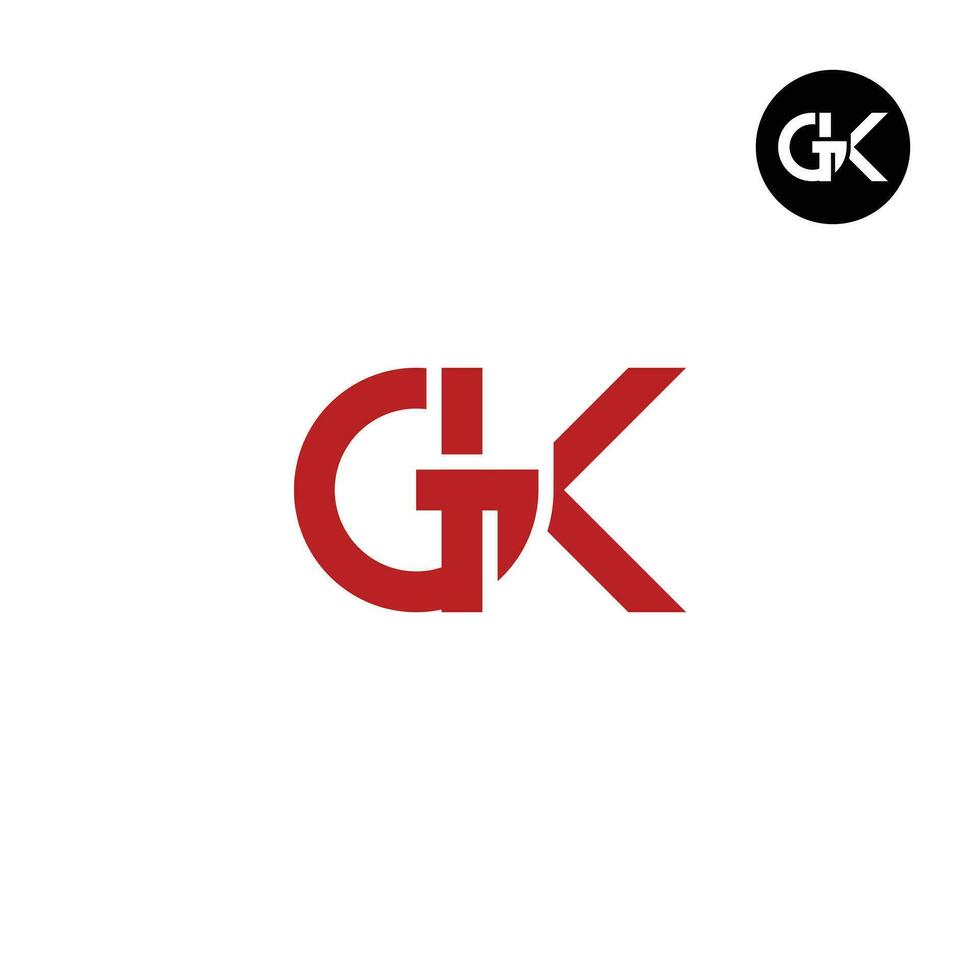 Letter GK Monogram Logo Design vector