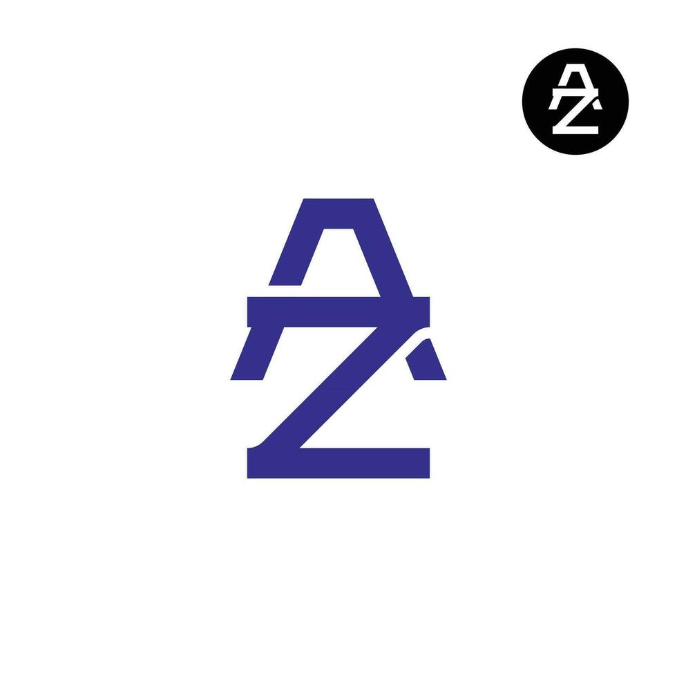 Letter AZ ZA Monogram Logo Design vector