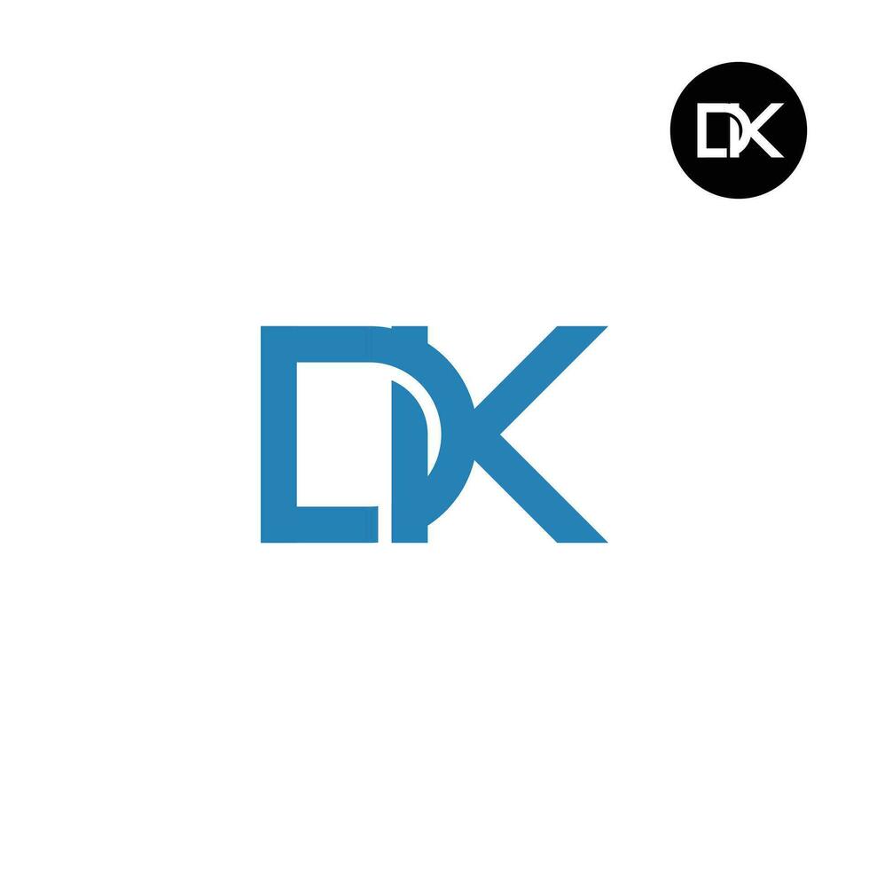 Letter DK Monogram Logo Design vector