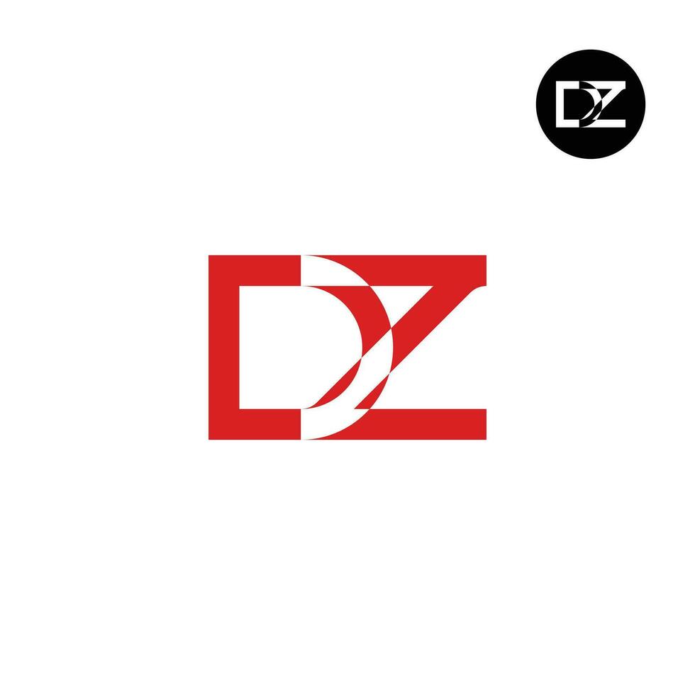 letra dz monograma logo diseño cubrir vector