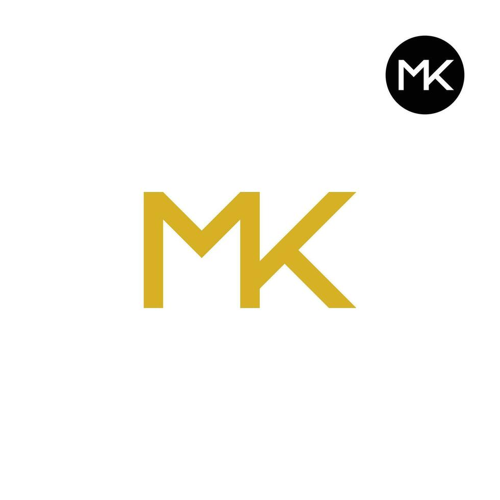 Letter MK Monogram Logo Design Simple vector