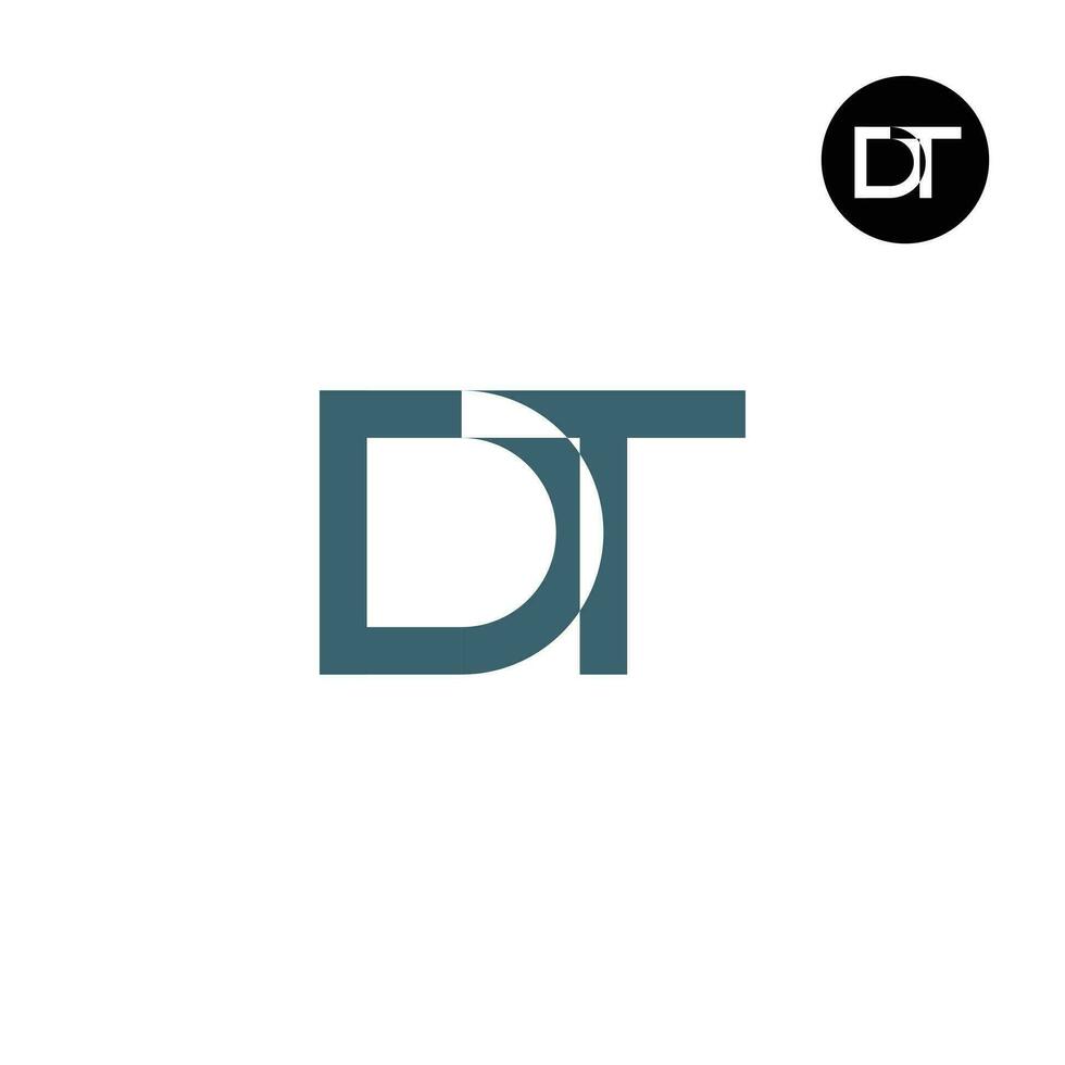 Letter DT Monogram Logo Design vector