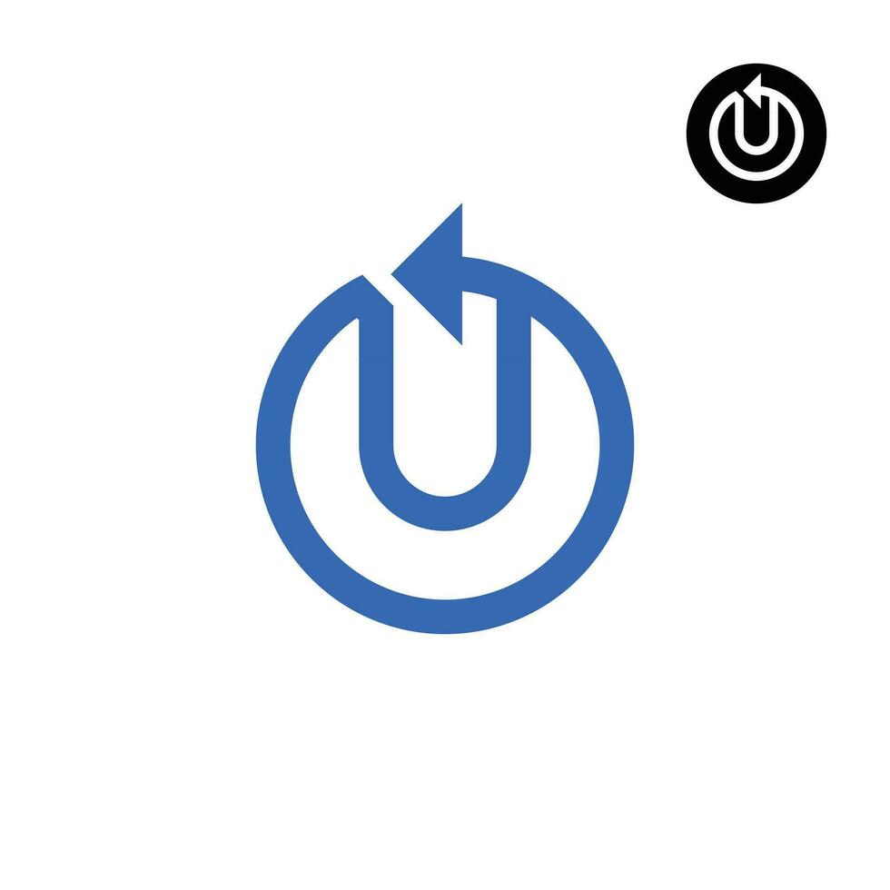Letters U Reset arrow or any Re- logo design vector