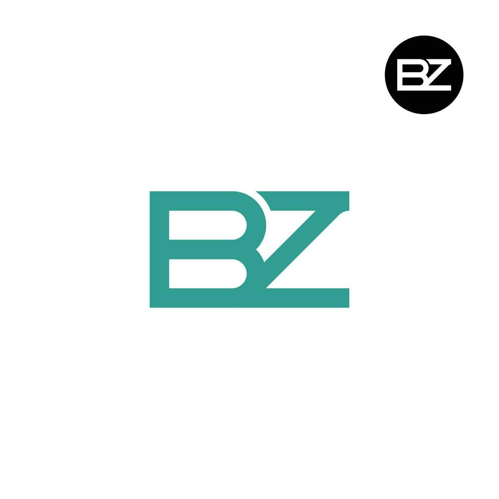 Letter BZ Monogram Logo Design vector