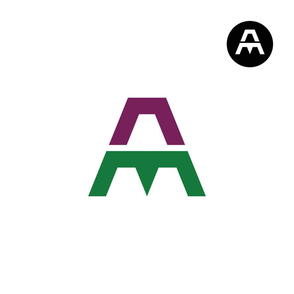 letra a.m mamá monograma logo diseño vector
