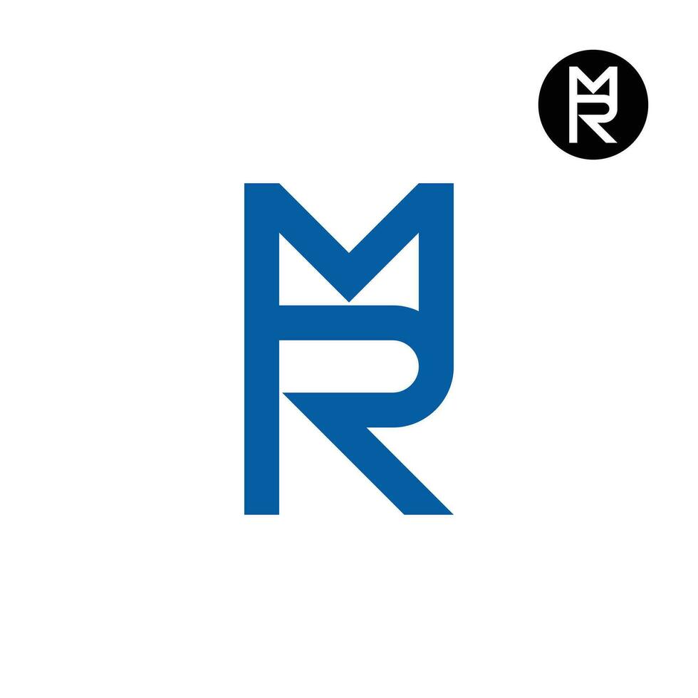 Letter MR RM Monogram Logo Design Simple vector