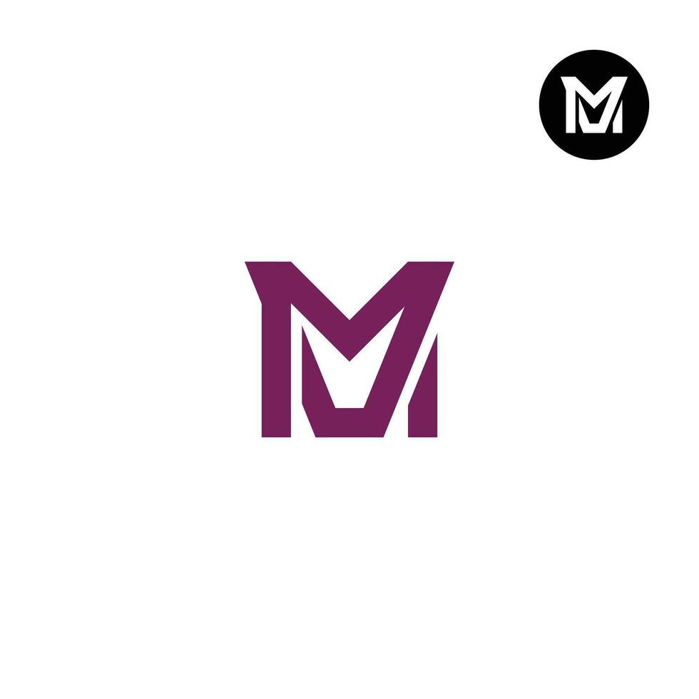 Letter MV VM Monogram Logo Design Simple vector