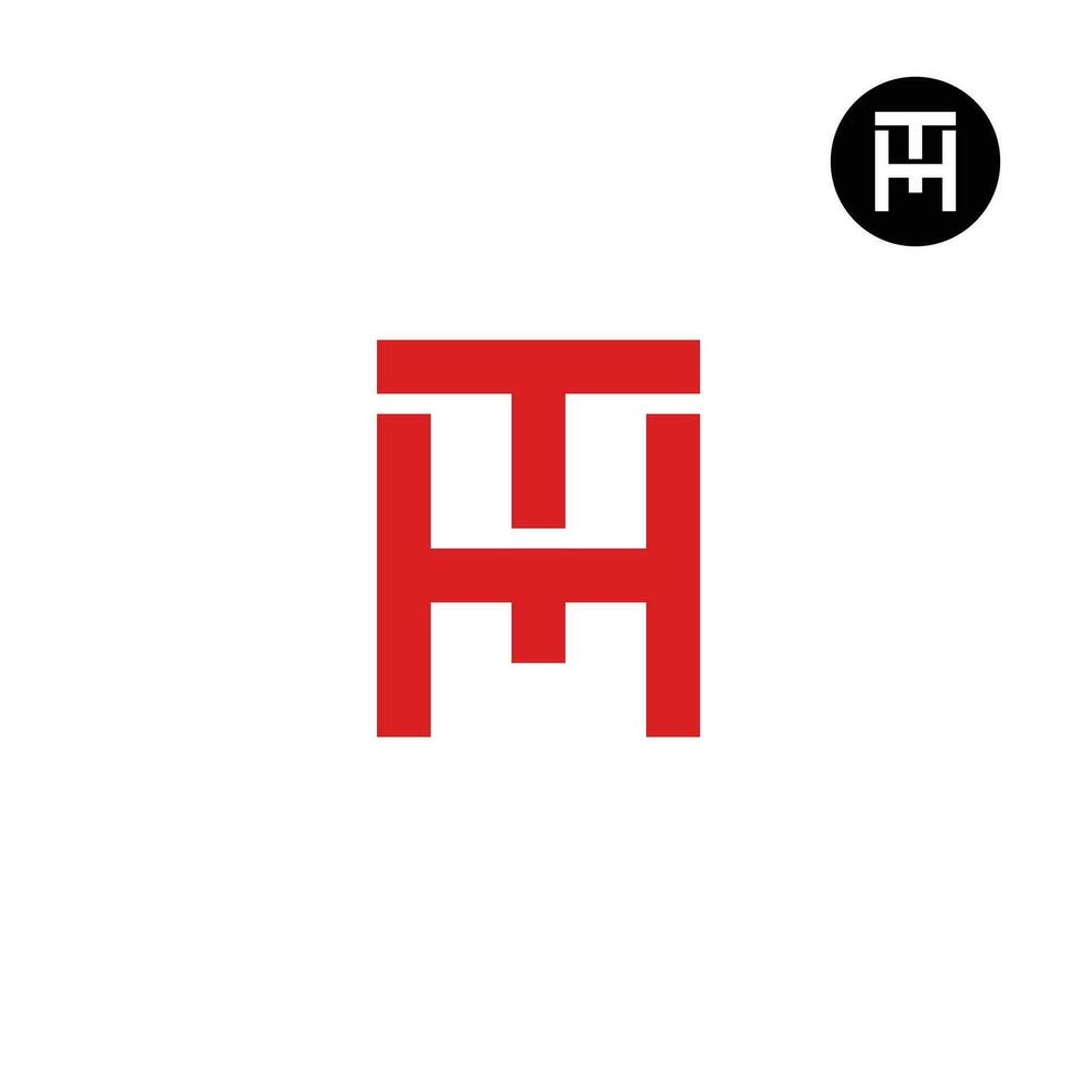 Letter HT TH Monogram Logo Design Simple vector