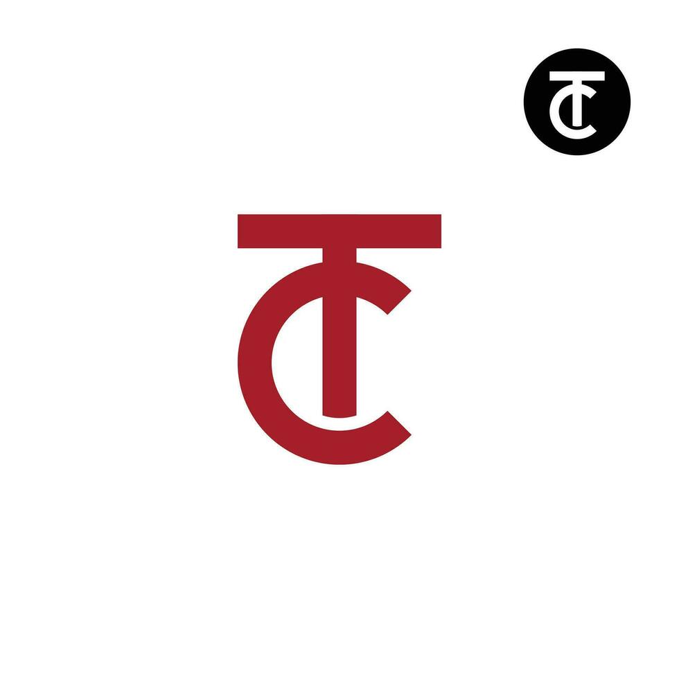 Letter CT TC Monogram Logo Design vector