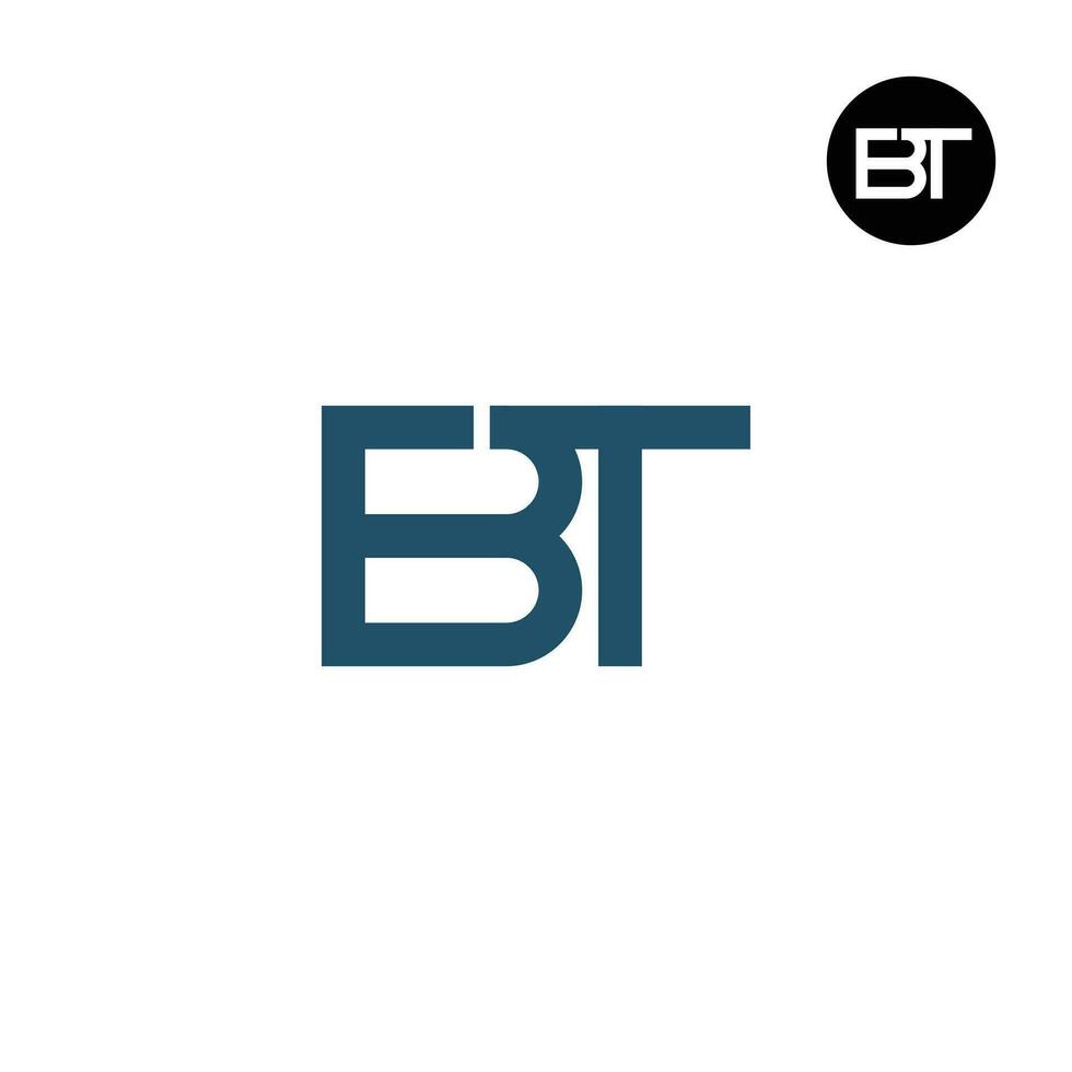 letra bt monograma logo diseño vector