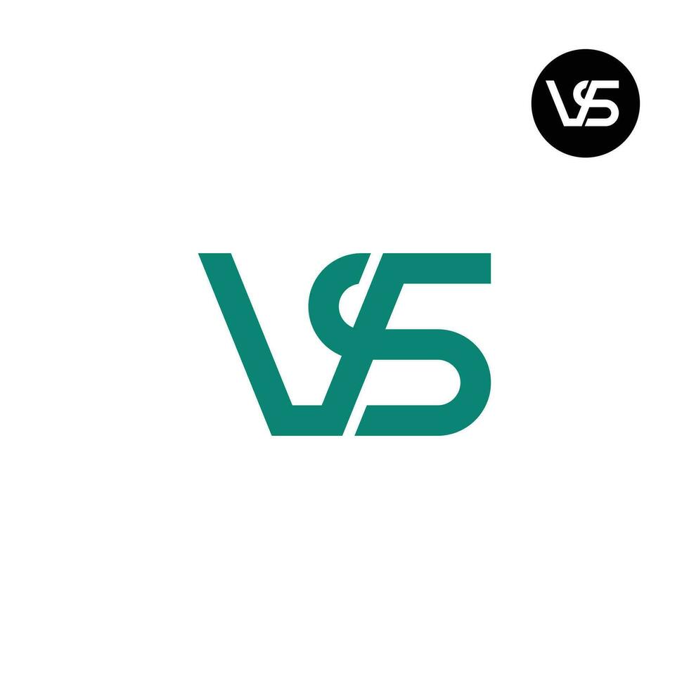 letra vs monograma logo diseño vector