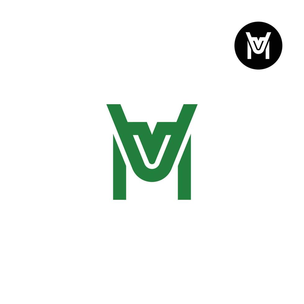 letra vm mv monograma logo diseño vector