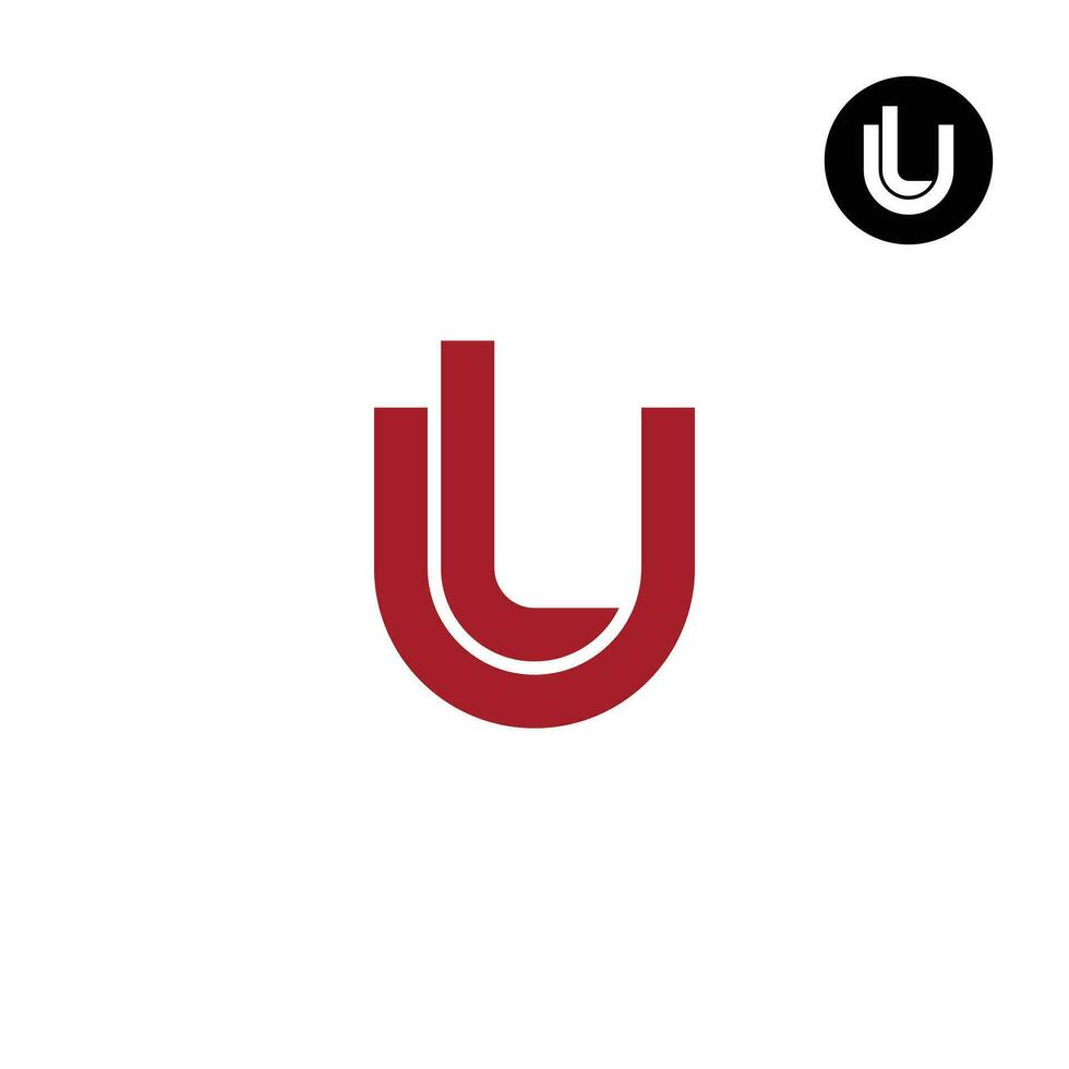 Letter UL LU Monogram Logo Design Simple vector