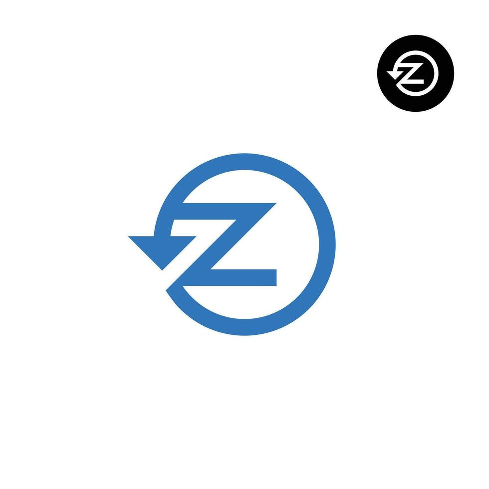 Letters Z Reset arrow or any Re- logo design vector