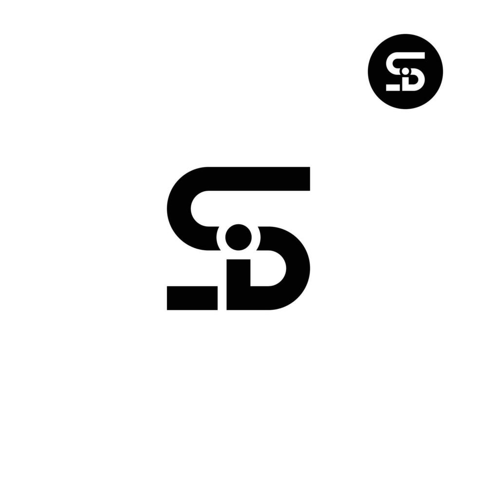 letra si monograma logo diseño vector