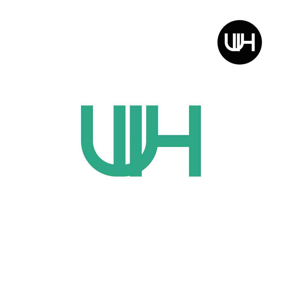 letra wh monograma logo diseño vector