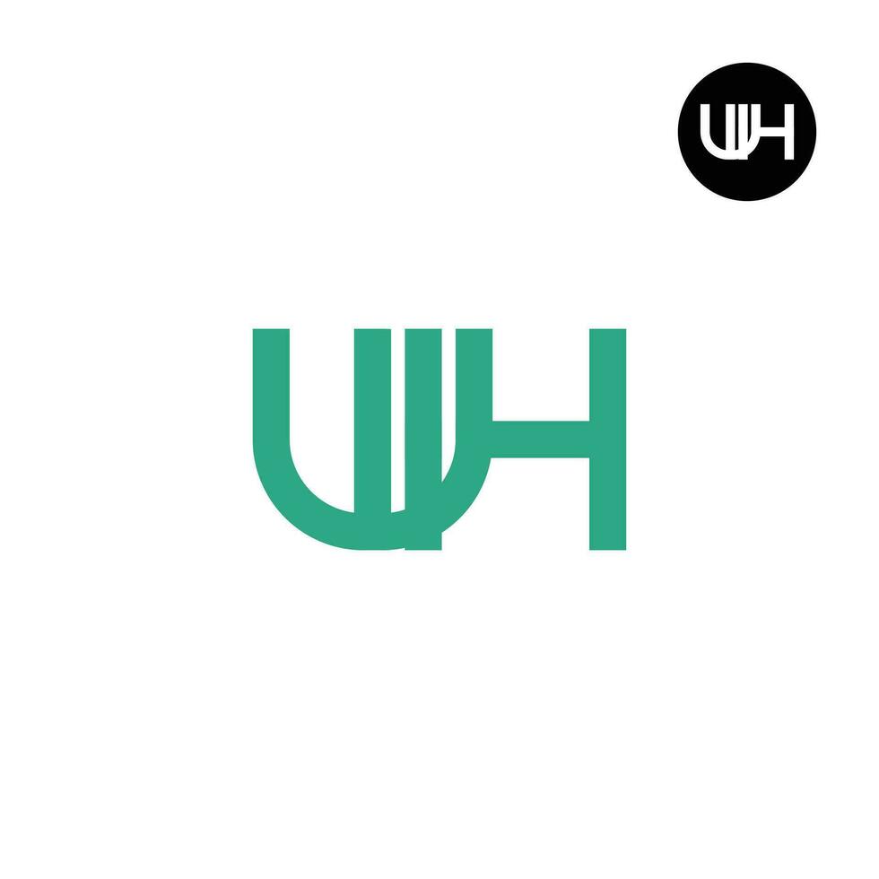 Letter WH Monogram Logo Design vector