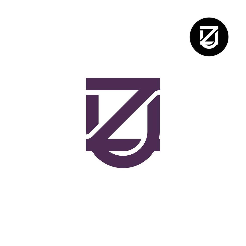 Letter UZ ZU Monogram Logo Design Simple vector