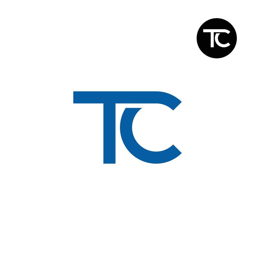Letter TC Monogram Logo Design Simple vector