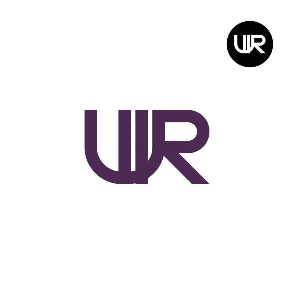 Letter WR Monogram Logo Design vector