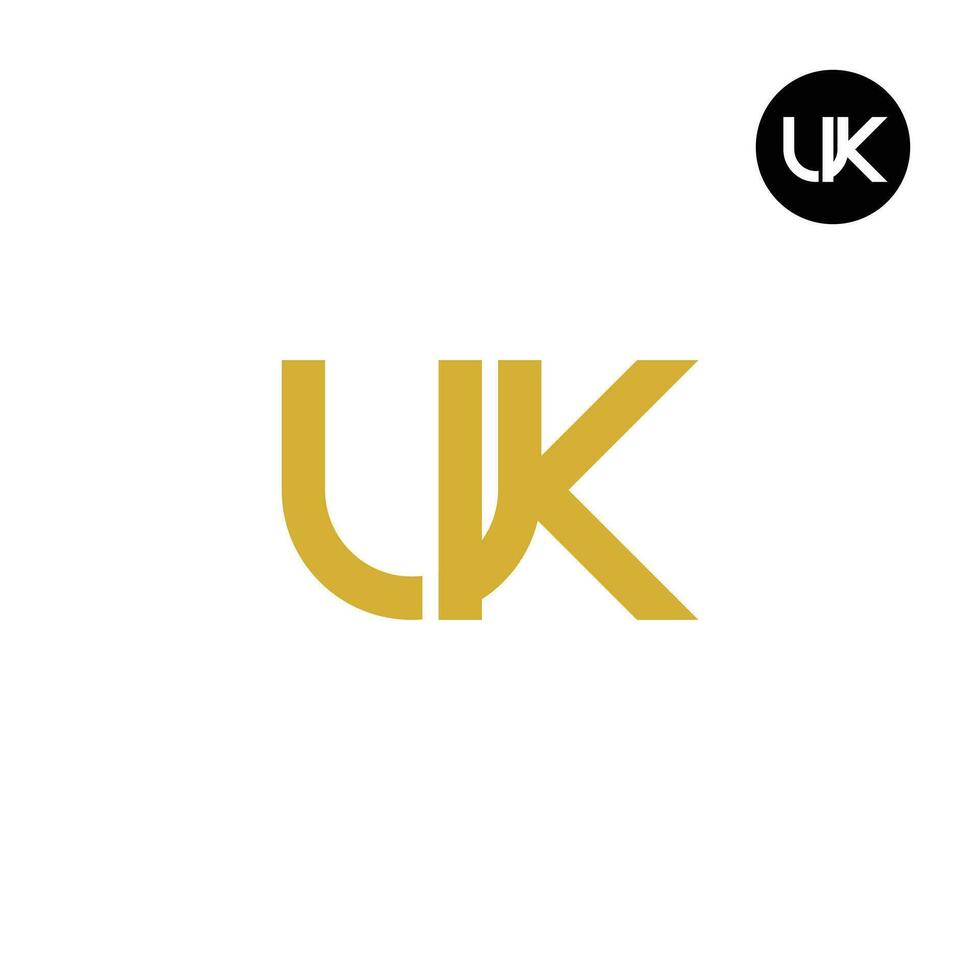 Letter UK Monogram Logo Design Simple vector