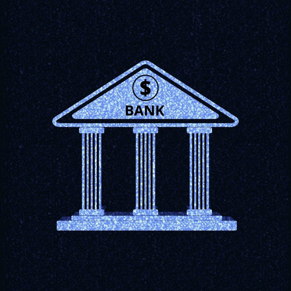 banco edificio en oscuro azul antecedentes. vector