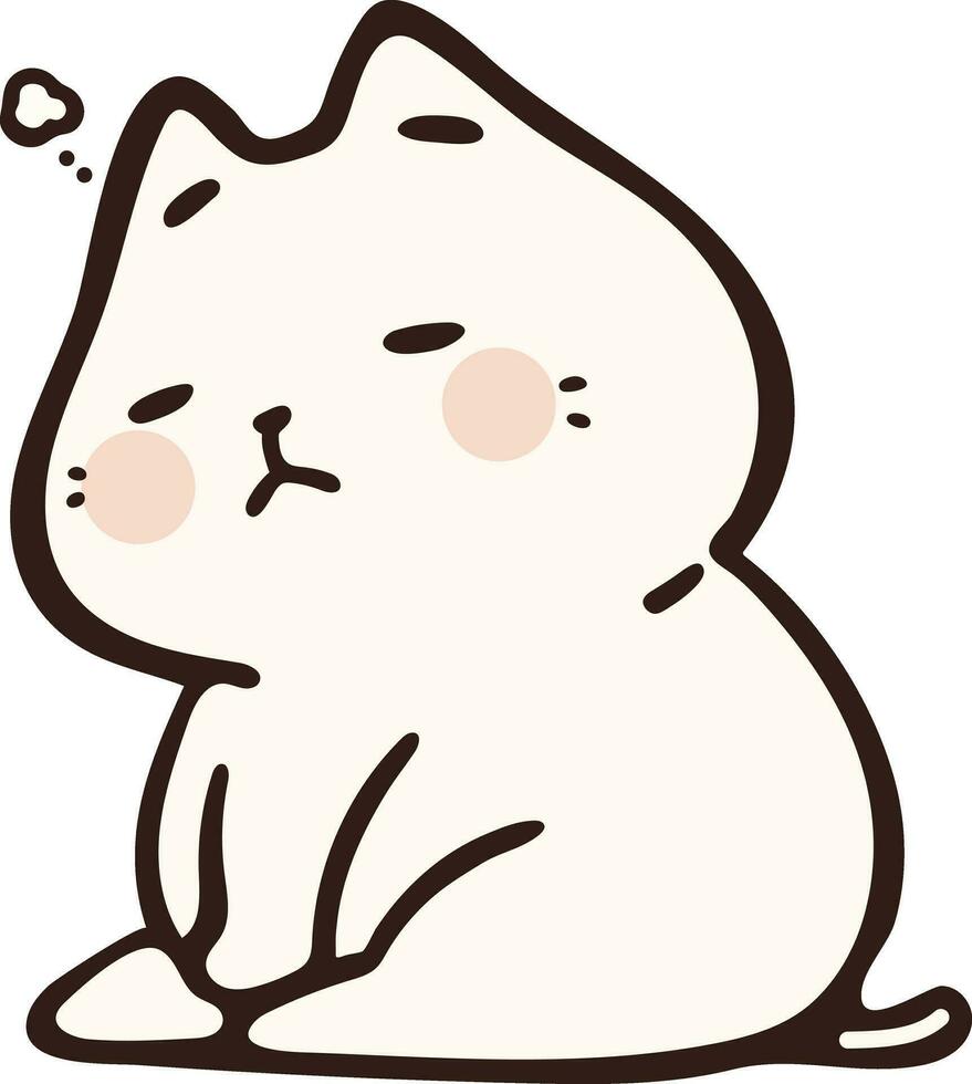 a white cat with a thought bubble above it vector