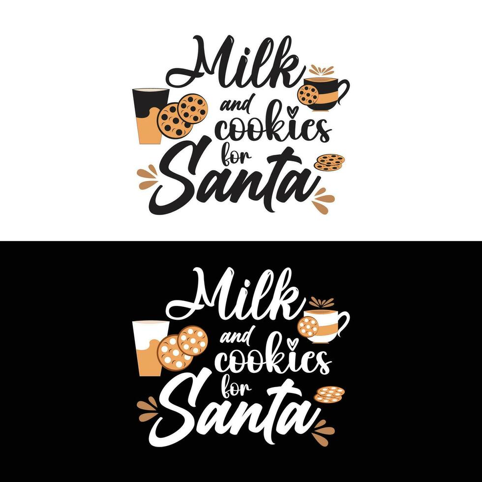 leche y galletas para santa vector