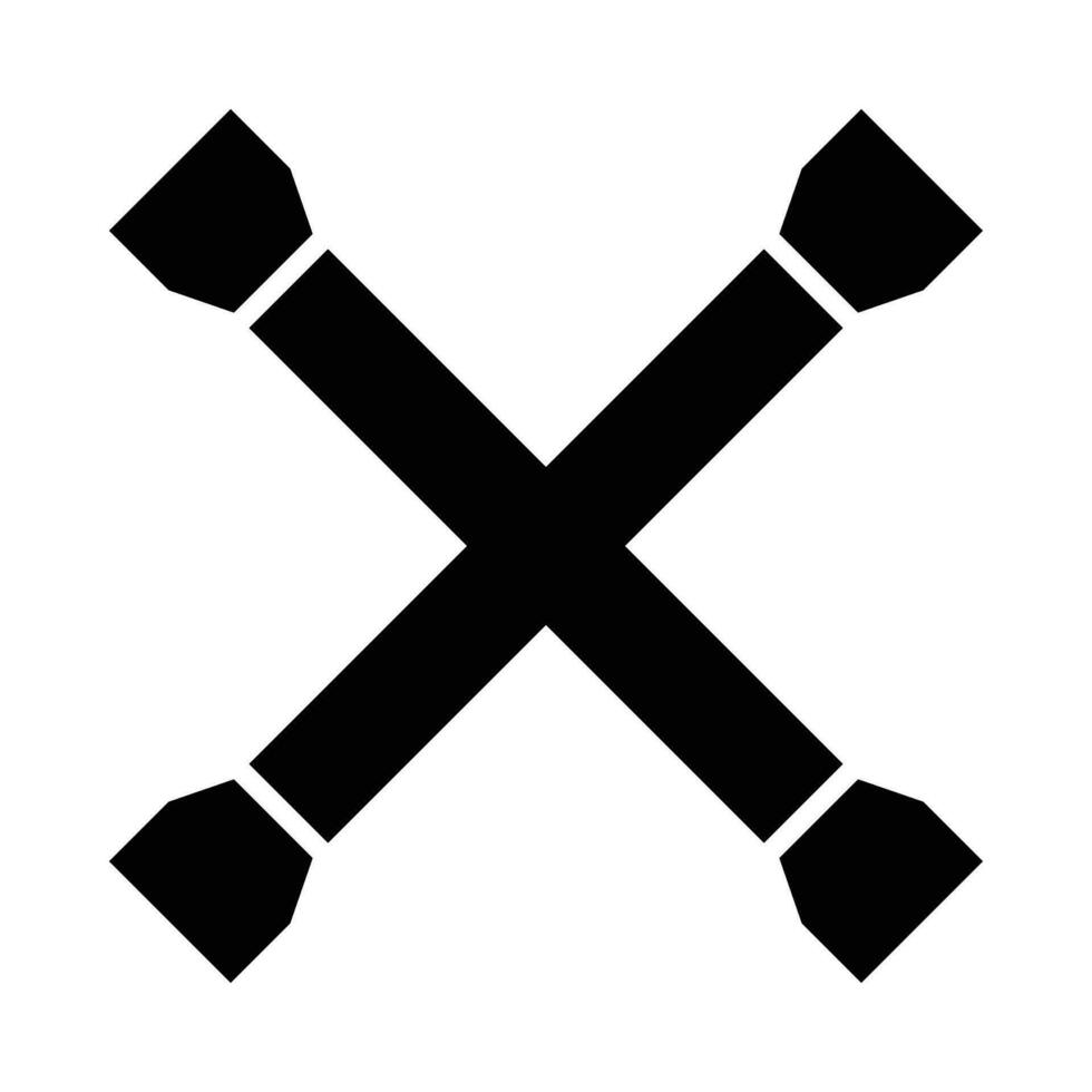 Cross Wrench Vector Glyph Icon For Personal And Commercial Use.