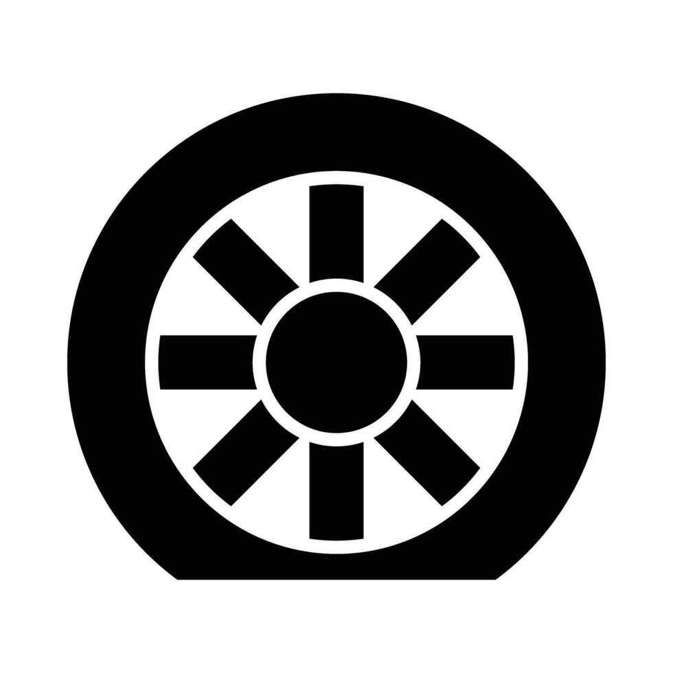 Flat Tire Vector Glyph Icon For Personal And Commercial Use.