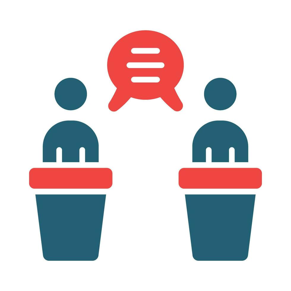 Debate Glyph Two Color Icon For Personal And Commercial Use. vector