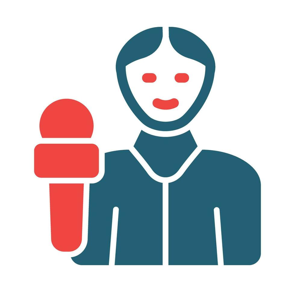 Reporter Glyph Two Color Icon For Personal And Commercial Use. vector