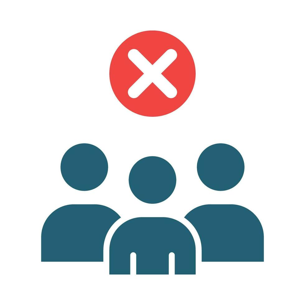 Avoid Crowds Glyph Two Color Icon For Personal And Commercial Use. vector