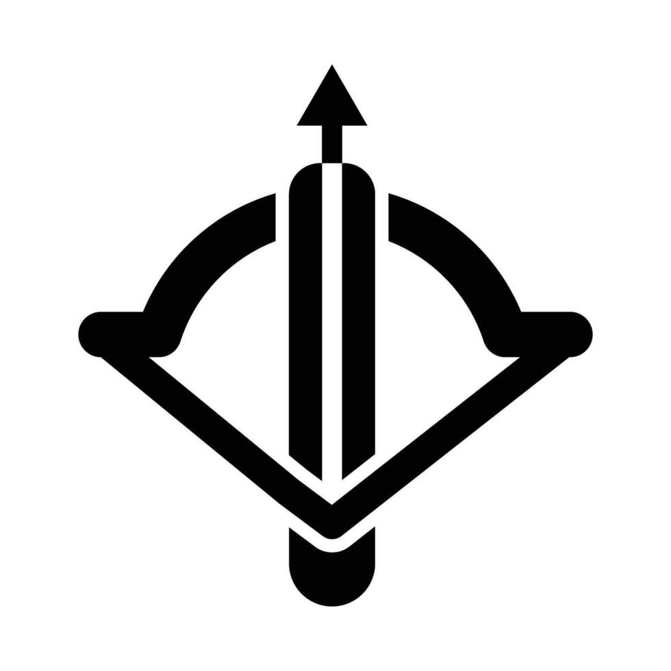 Crossbow Vector Glyph Icon For Personal And Commercial Use.