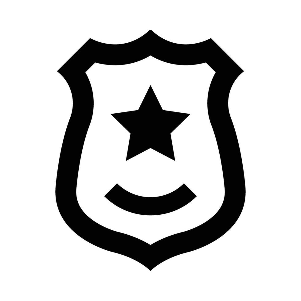 Police Badge Vector Glyph Icon For Personal And Commercial Use.