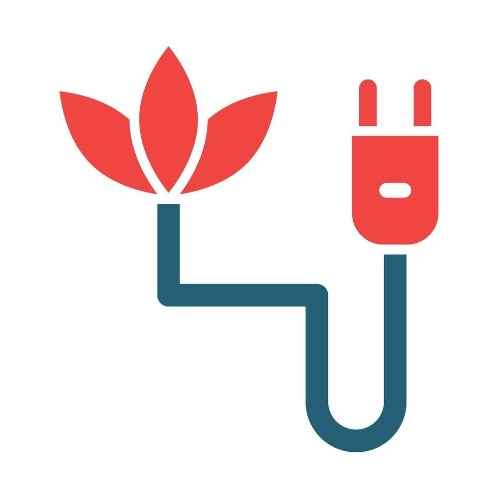 Eco Plug Glyph Two Color Icon For Personal And Commercial Use. vector