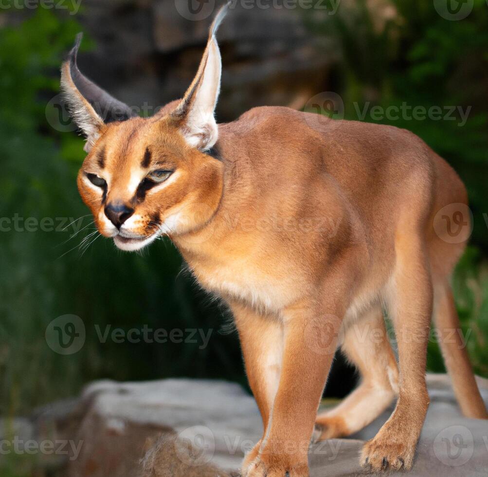 Caracal with a combination of wild cat photo